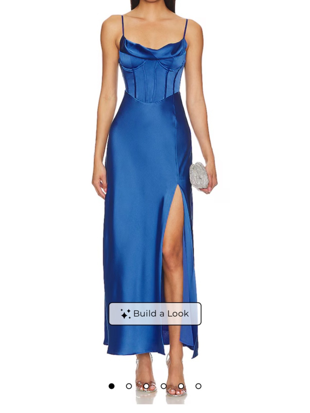 Astr Satin Cowl Neck Maxi Dress in Royal Blue